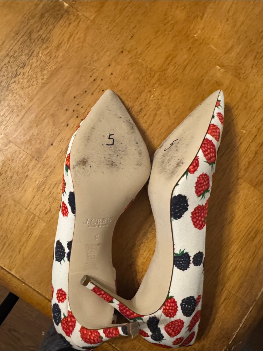 J crew Women's Raspberry Print Pointed-Toe Pumps - Brand Unspecified - Picture 3 of 3